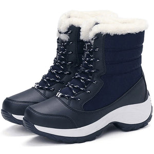 Women Boots  Winter Boots Platform  Winter Shoes Women Fur Snow Boots Women's Winter Footwear MartLion Blue 42 