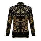 High-end Luxury Court Banquet Cardigan Suit Jacket Men's Stand-up Collar Embroidery Wedding Dress Coats blazers MartLion   