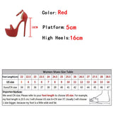 Summer Platform Sandals Open Toe 16CM High Heels Stiletto Party Dress Wedding Women Shoes Red Mart Lion   