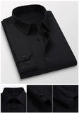 Men's Casual Solid Color Long-sleeved Shirt Slim Versatile White Shirt for Men MartLion   