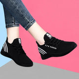 Casual Sneakers Women's Shoes Mesh Breathable Korean Style Trendy Mart Lion 550Three Black and W 36 