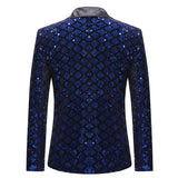 Men's Luxurious Sequin Plaid Suit Jacket Gold Silver Singer Host Stage Party Loose Dress Coats blazers MartLion   