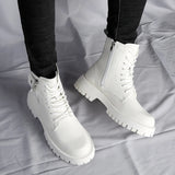 Men's English Style Thick Sole Design Men Boots  Layer Leather Casual Boots