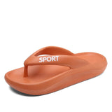 Women Slippers Summer Men's Summer Flip Flops Beach Sandals Anti-slip Casual Flat Shoes Clogs Couple Mart Lion Orange 35 