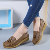 Summer Spring Slip On Flats Shoes Women Flat Casual Ladies Mocassin Femme Moccasins Breathable Zapatos Planos Mart Lion Khaki 37 