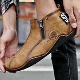 Men's Boots Leather Ankle Boots Leisure Keep Warm Western Casual Sneakers Masculina MartLion   