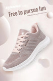 Spring and Autumn Women's Casual Sports Shoes Knitted Upper Breathable Shoes Pink Black MartLion   