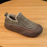 Winter Women's Shoes Casual Round Toe Flat Anti Slip Simple Plush Warm Solid Color Outdoor Flat MartLion khaki 40 