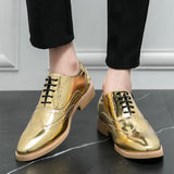 Luxury Men's Golden Bullock Shoes SUIT Casual Formal Leather Marry Dress banquet MartLion   