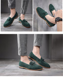 Genuine Leather Men's Frosting Loafers Flat Casual Shoes Breathable Slip-On Soft Leather Driving Moccasins Mart Lion   