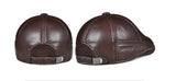  Cowhide Real Leather Men's Berets Cap Hat  Real Leather Adult Keep Warm peaked cap MartLion - Mart Lion