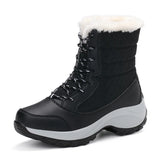 Brand Boots Women Winter Snow Plush Warm Ankle Original Winter Shoes Designer MartLion Black-1 35 