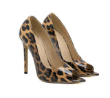 Liyke Shoes Pumps Women Leopard Print Pointed Peep Toe Stripper Heels Party Female Sandals Stiletto Zapatos Mujer Mart Lion   