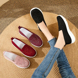 Summer Soft Embroidery Women's Flat Shoes Knitted Breathable Women's Flower Casual MartLion   