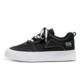 Men's Platform Canvas Shoes Spring Summer Low top Casual Sneakers Vulcanized Hombre MartLion Black  2260 43 