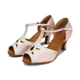 Diamond-studded Hollow Latin Dance Shoes Women Summer Indoor Soft-soled Modern Jazz High-heeled Sandals MartLion   
