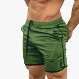 Fitness Running Shorts Men's Workout Sports Jogging Short Pants Sportswear Quick Dry Training Gym Shorts Beach Summer MartLion Green M 
