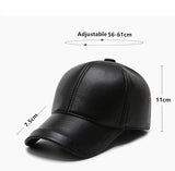 Autumn Winter Hat Men's Leather Hats Earmuffs Thermal Baseball Caps Snapback Peaked Cap Gorra MartLion   