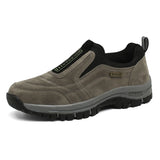 Outdoor Hiking Shoes Slip-On Loafers Training Sneakers Men's Walking Trekking Driving Zapatos De Montana MartLion Khaki 39(24.5CM) 