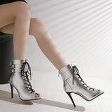 Trend Women's Dance Shoes Cozy Summer Sandals Cool Boots Thin High Heels Indoor Ballroom Jazz Dance Lady Mart Lion   