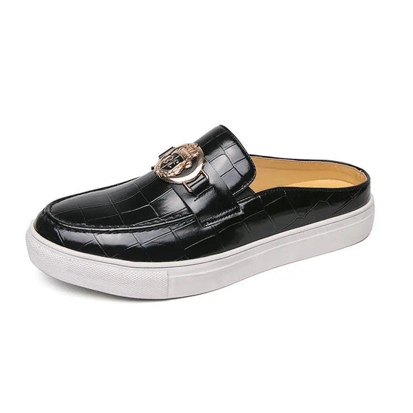 Men's Leather Shoes Summer Comfort Flat Half Casual Loafers Shoes Zapato Hombre Mocasines MartLion - Mart Lion