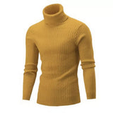 Autumn And Winter Turtleneck Warm Solid Color sweater Men's Sweater Slim Pullover Knitted sweater Bottoming Shirt MartLion Yellow M 