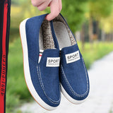 Men's Shoes Casual Canvas Spring Summer Slip-on Sneakers Soft Flats Breathable Light Black Footwear MartLion Blue 44 