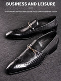 Casual Genuine Leather Shoes Handmade Party Wedding Wear Men's Office Dress Black Loafers MartLion   
