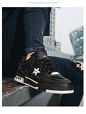Autumn Winter Genuine Leather Casual Sneakers Men's Comfort Platform Luxury Shoes Lace-up MartLion   