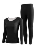 Women's Thermal Underwear Thermo Sets Thermal Clothing Cold Seamless Thick Double Layer Winter MartLion black L 