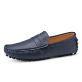 Formal Handmade Cowhide Men's Genuine Leather Shoes Loafers Dress Driving MartLion Blue 40 insole 25.0cm 