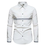 Autumn Casual Polo Polo Polo Collar Men's Long Sleeve Shirt MartLion WHITE 2XL 