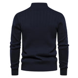 Zipper Mock Neck Pullover Sweaters for Men Warm Winter Cotton Knitted Men's Sweaters MartLion   