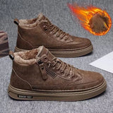 Men's Winter Warm Cotton Shoes Classic Retro Plush Anti Slip Snow Boots Outdoor Sports Casual Shoes MartLion