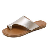 Genuine Leather Summer Sandals Women Shoes Slippers Foot Correction Toe-clip casual flat MartLion Silver 38 