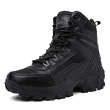 Fujeak Winter Men's Combat Military Boots Non-slip Motorcycle Tactical Outdoor Winter Hiking Mart Lion Black 39 