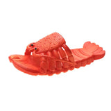 Summer Beach Funny Slippers Men's Footwear Family Shoes Parent-child Sandals Boys Unisex Fish Slippers MartLion red lobster 44-45 