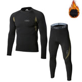 Thermal Underwear Men's Winter Inner Wear Clothes Thermo Pajamas Tight Elastic Fitness Base Layer MartLion black M(50-60kg) 