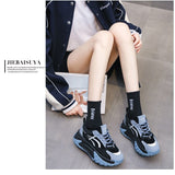 Women Chunky Sneakers Platform Shoes Ladies Sports Height Thick Heels Female Footwear Tennis Trainers Keep Warm Winter Plush Mart Lion   