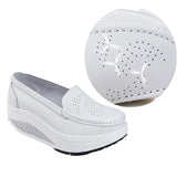 Women's shoes summer shake out Single The nurse's white and platform Breathable hollow MartLion   