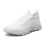 Men's Running Shoes Light Breathable Lace-Up Jogging Sneakers Anti-Odor Casual Mart Lion White 36 