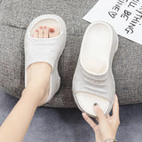 Women's Slippers Summer Thick Bottom Ladies Flip Flop Sandals Wedge Heel Open Toe Mules Shoes High 8cm MartLion   