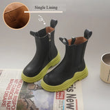 Autumn Winter Girls Short Boots Little Princess Forest Green Chimney Boys British Style Baby Cotton Shoes MartLion green single style 37 