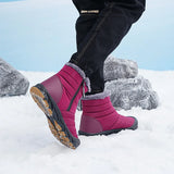 winter snow boots men ankle hombre warm plush outdoor men's sneakers long fur casual shoes non-slip long MartLion   