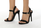  13CM Black Sandals Women Open Toe Super Thin High Heels Pumps Ankle Buckle Strap Party Stripper Shoes Mart Lion - Mart Lion