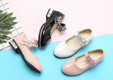 Girls Leather Shoes Spring Summer PU Patent Leather Kids Dress High Heels Butterfly-knot Dress for Wedding Chic MartLion   