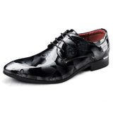 Men's Dress Shoes Mirror Wedding Print Formal Social Party Footwear Mart Lion Gray 37 