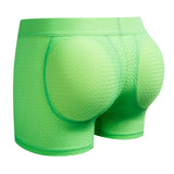 Men's Underwear Boxer Mesh Padded Underwear with Hip Pads Men's Boxers Butt Padded Elastic Enhancement MartLion JM464Green M 