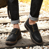 Luxury Cow Leather Men's shoes Outdoor Work Designer Casual Oxford Formal Footwear Mart Lion   