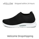 Men's Light Running Shoes Jogging Shoes Breathable Sneakers Slip on Loafer Casual MartLion Black White 41 